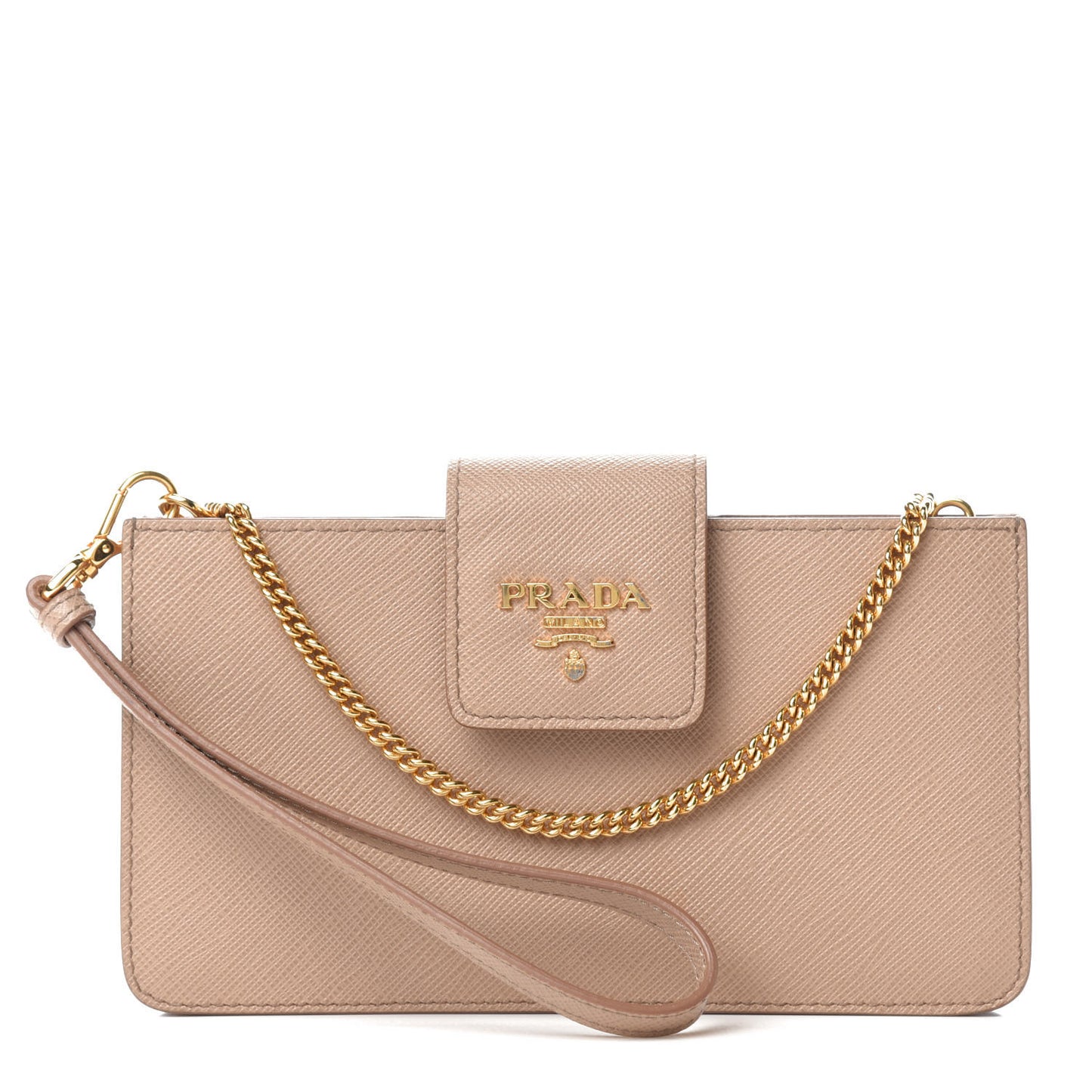 Saffiano Metal Mini Chain Wallet Cammeo