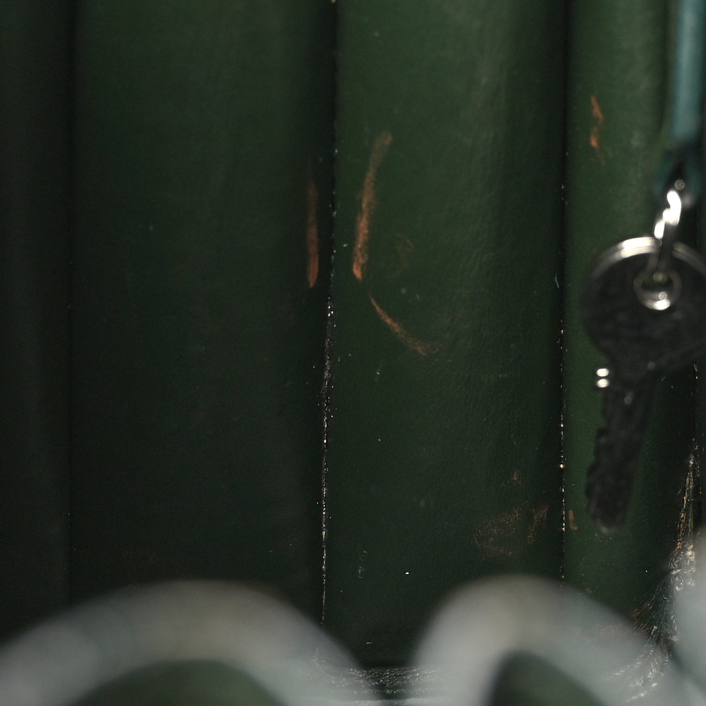 Calfskin Crocodile Embossed Nano Sac De Jour Dark Green