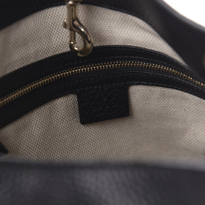Gucci Pebbled Calfskin Medium Soho Chain Shoulder Bag Black 8 of 11
