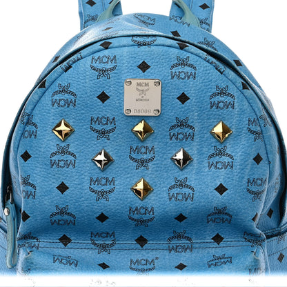 MCM Visetos Medium Sprinkle Stud Stark Backpack Blue 9 of 14