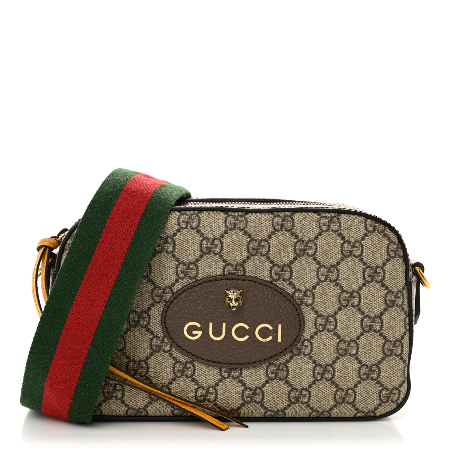 Gucci GG Supreme Monogram Web Neo Vintage Shoulder Bag Beige New Acero Crop 1 of 10