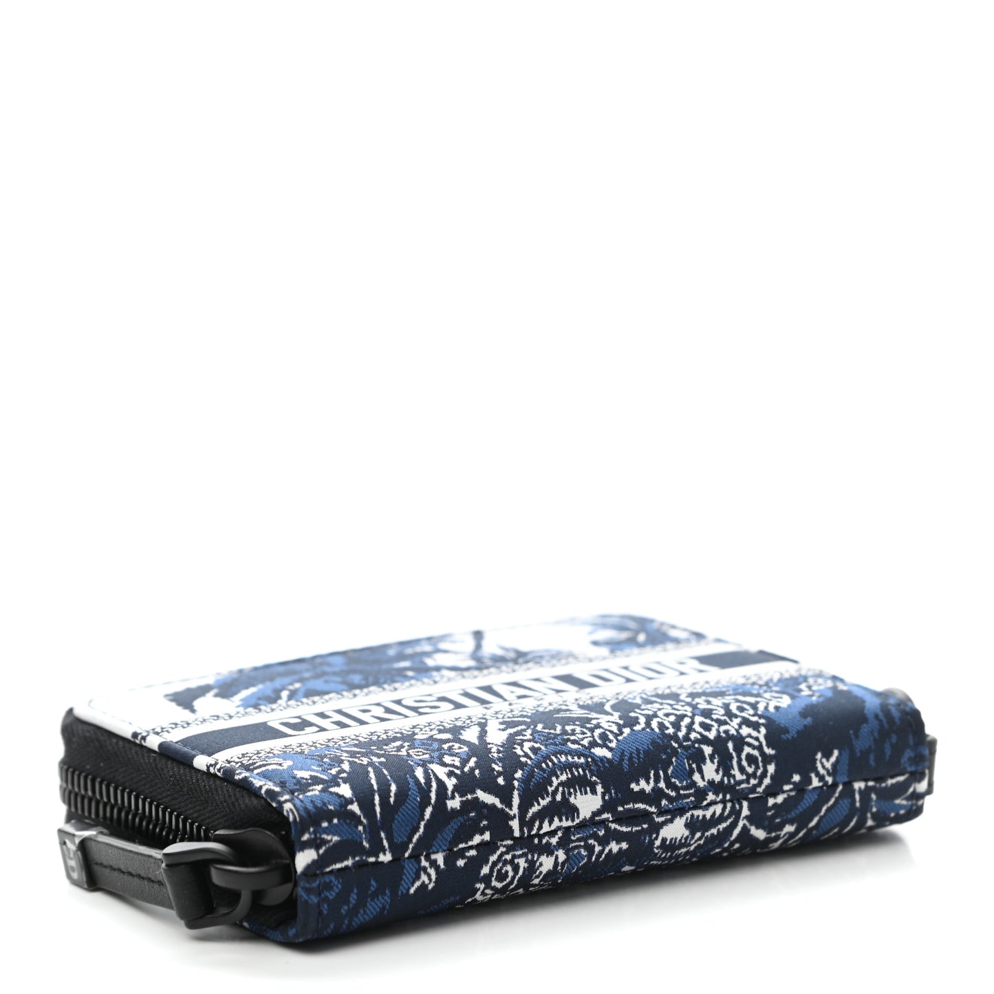 Technical Fabric Embroidered Toile De Jouy DiorTravel Detachable Card Holder Blue