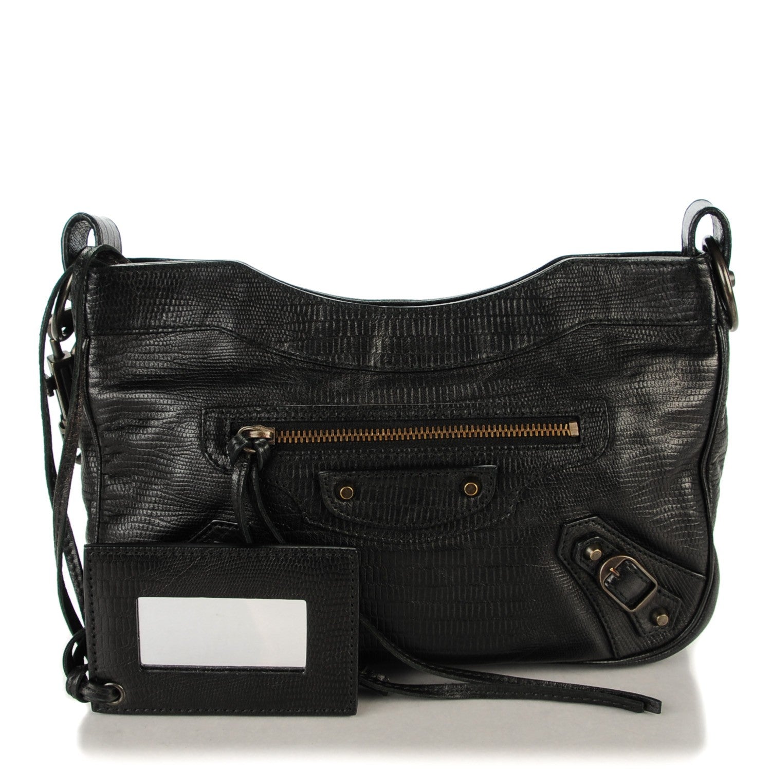Balenciaga Agneau Classic Hardware Lizard Embossed Hip Black 1 of 7
