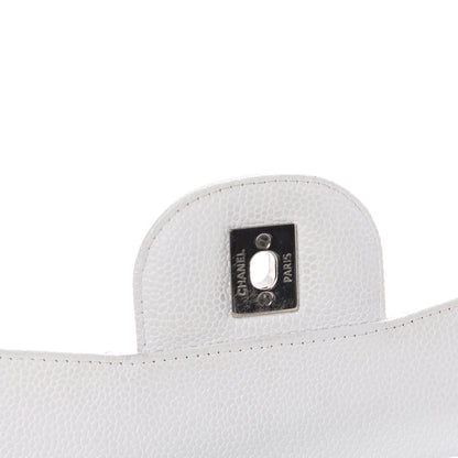 Chanel Caviar Quilted Jumbo Double Flap White 10 of 14