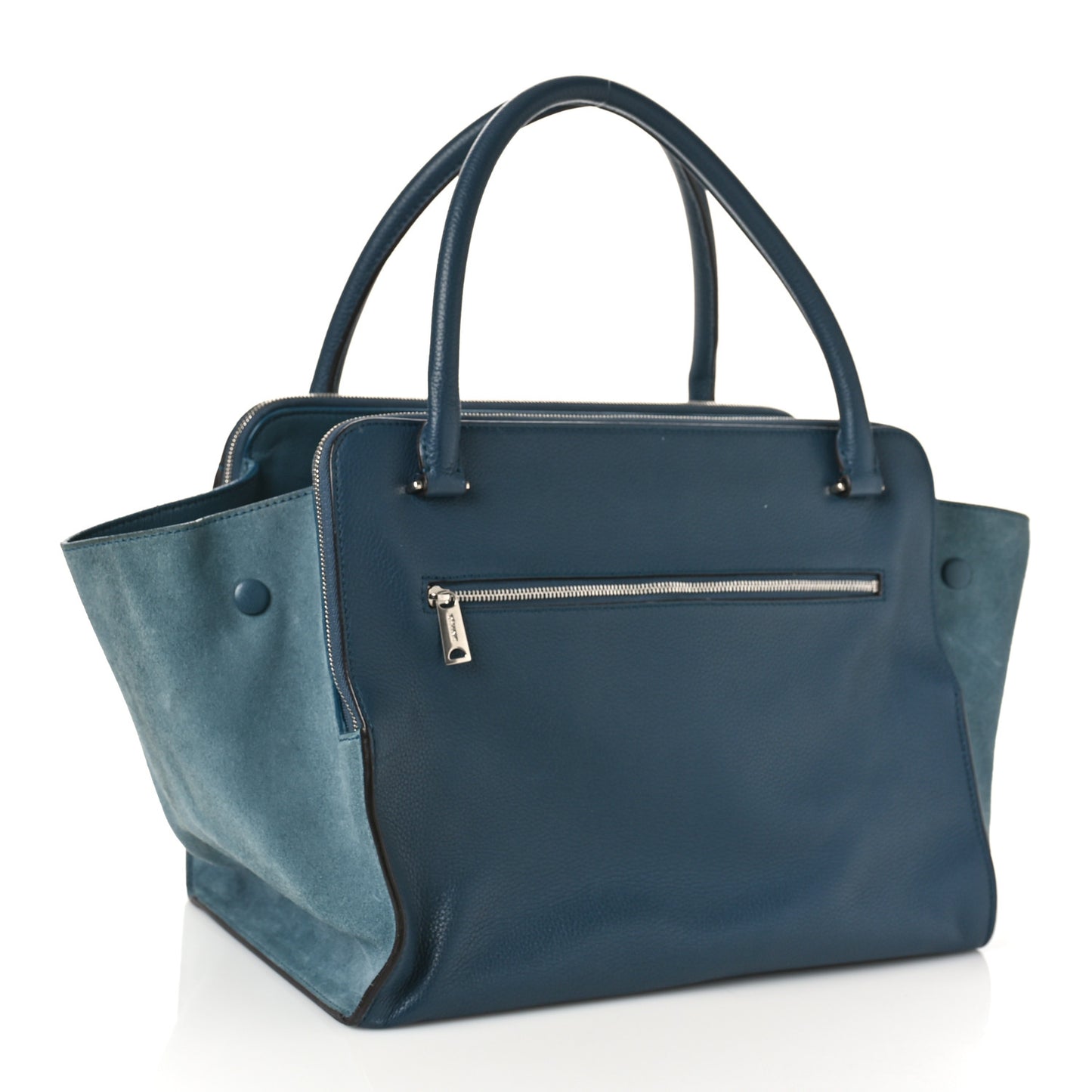 Drummed Calfskin Suede Double Zip Trapeze Orage