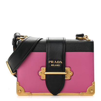 Prada City Calf Saffiano Cahier Bag Geranio Black 1 of 11