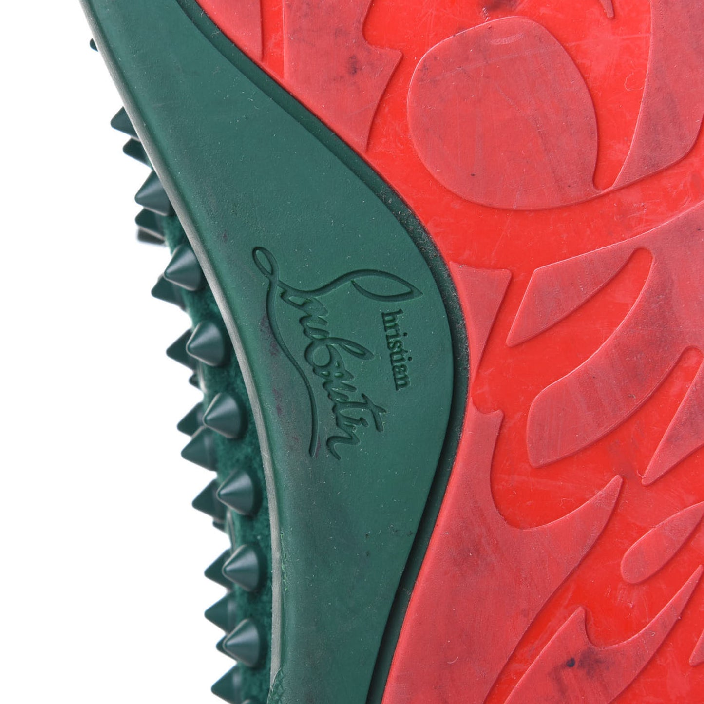 Veau Velours Mens Louis Orlato Flat Spikes Sneakers 44 Green