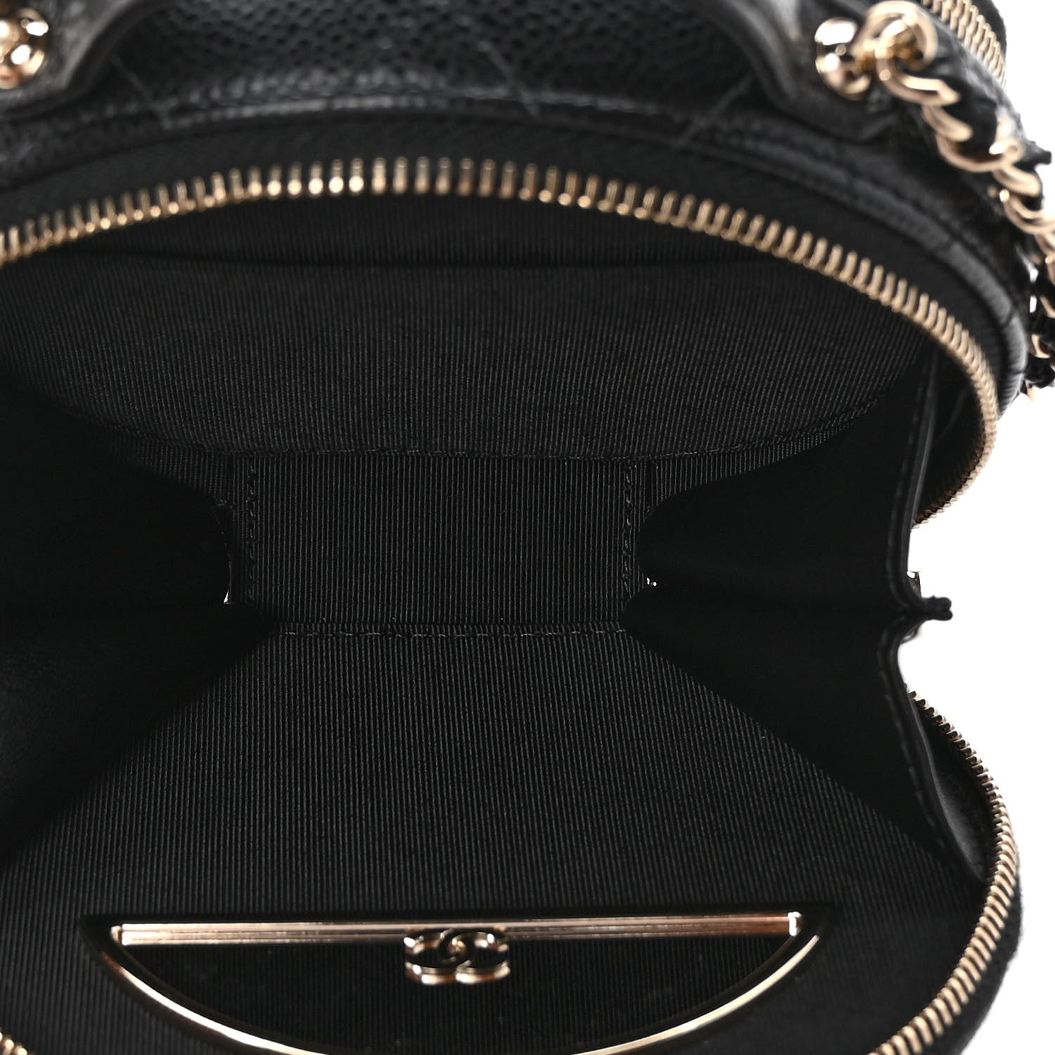 Chanel Caviar Quilted Round Handle With Care Vanity With Chain Black 4 of 8