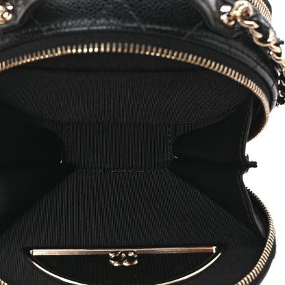 Chanel Caviar Quilted Round Handle With Care Vanity With Chain Black 4 of 8