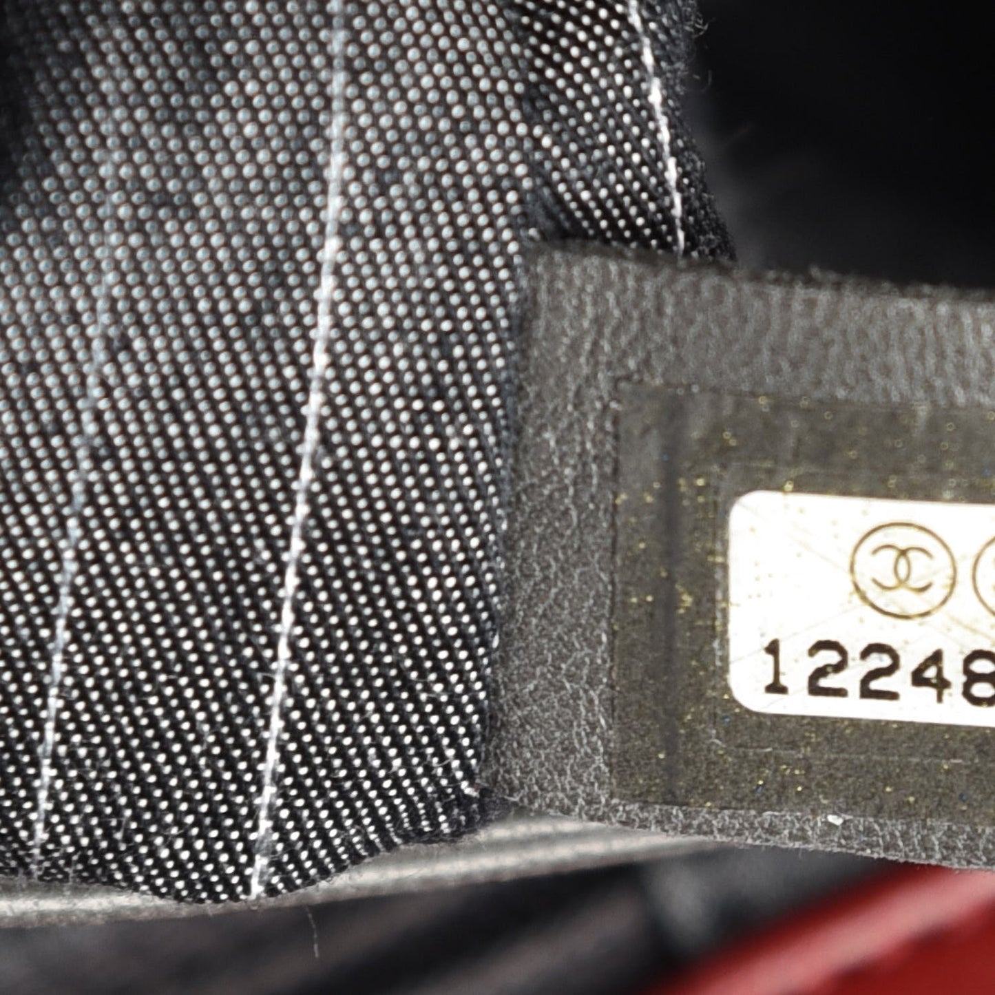 Calfskin Diagonal Quilted Flap Red