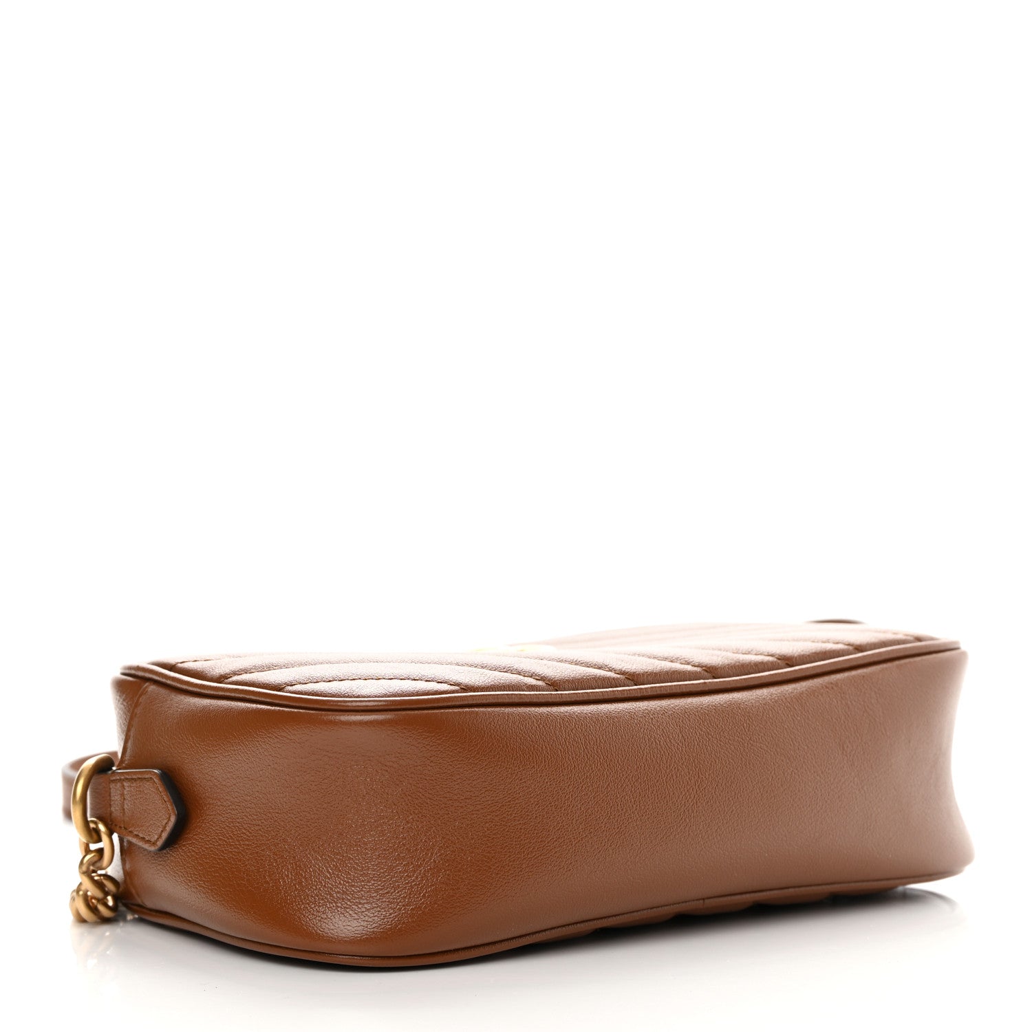 Gucci Glazed Calfskin Matelasse Diagonal Small GG Marmont Chain Shoulder Bag Cuir 4 of 11