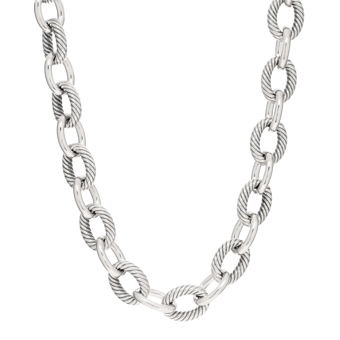 Sterling Silver 16mm Large Oval Link Necklace