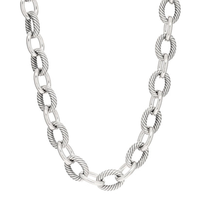 David Yurman Sterling Silver 16mm Large Oval Link Necklace 1 of 3