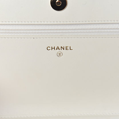 Chanel Caviar Quilted Boy Wallet On Chain WOC White 5 of 9