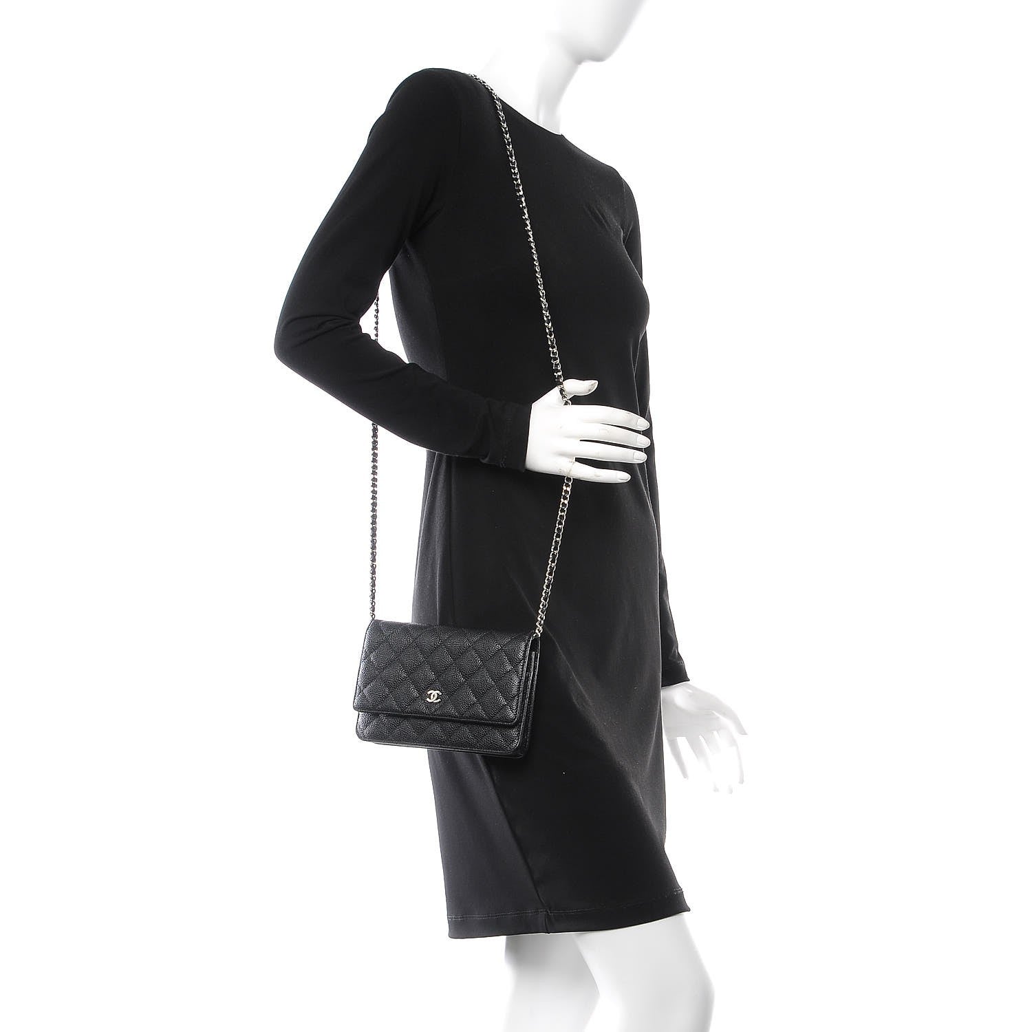 Chanel Caviar Quilted Wallet On Chain WOC Black 2 of 9
