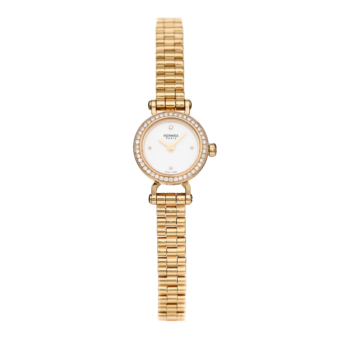 18K Yellow Gold Diamond Bezel 16mm Faubourg Quartz Watch