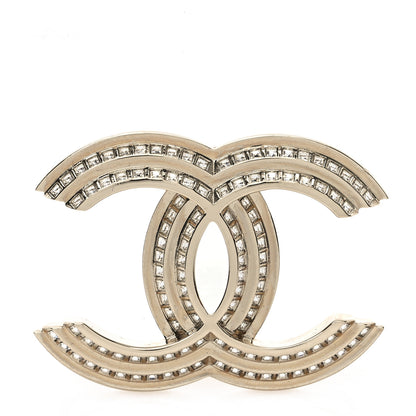 Chanel Crystal CC Brooch Light Gold 1 of 4