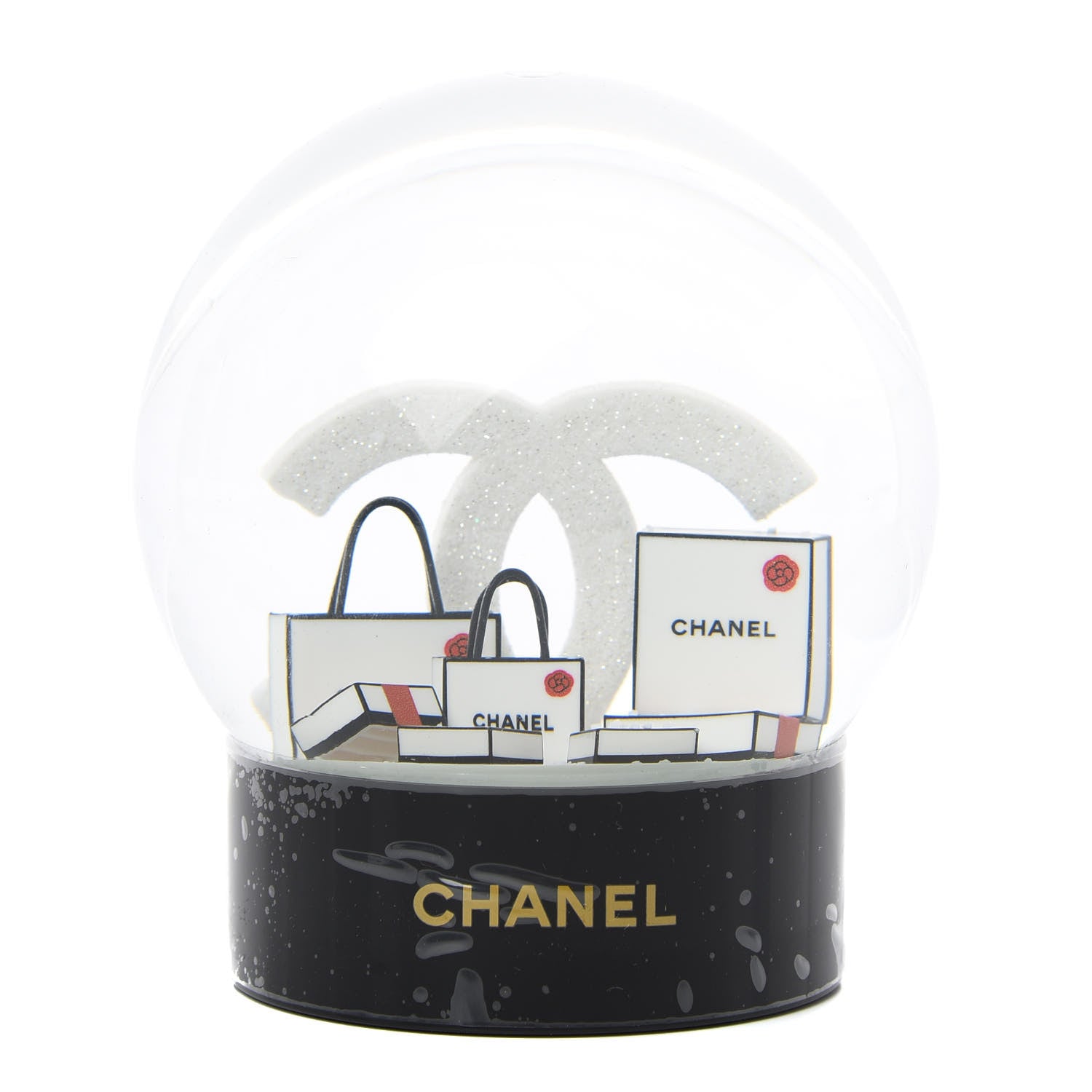Chanel Glass CC Shopping Bag Snow Globe 1 of 5