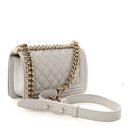 Chanel Caviar Quilted Small Boy Flap Light Grey 3 of 10