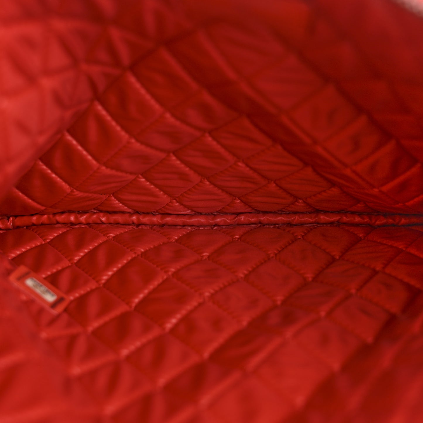 Calfskin Chevron Quilted Medium Boy Cosmetic Case Red