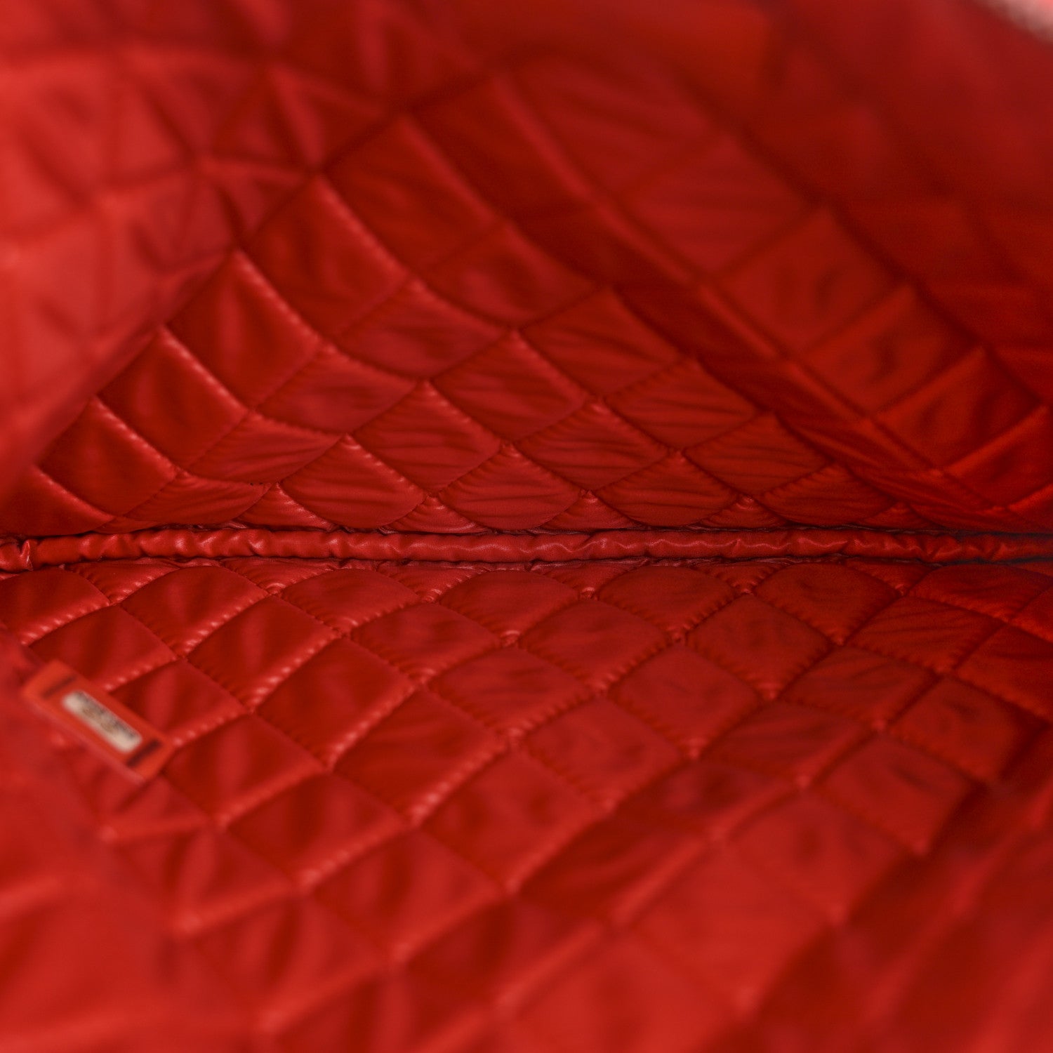 Chanel Calfskin Chevron Quilted Medium Boy Cosmetic Case Red 5 of 8