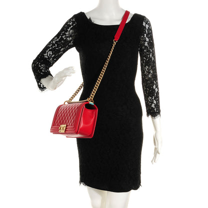 Chanel Lambskin Boy Medium Flap Red 2 of 8