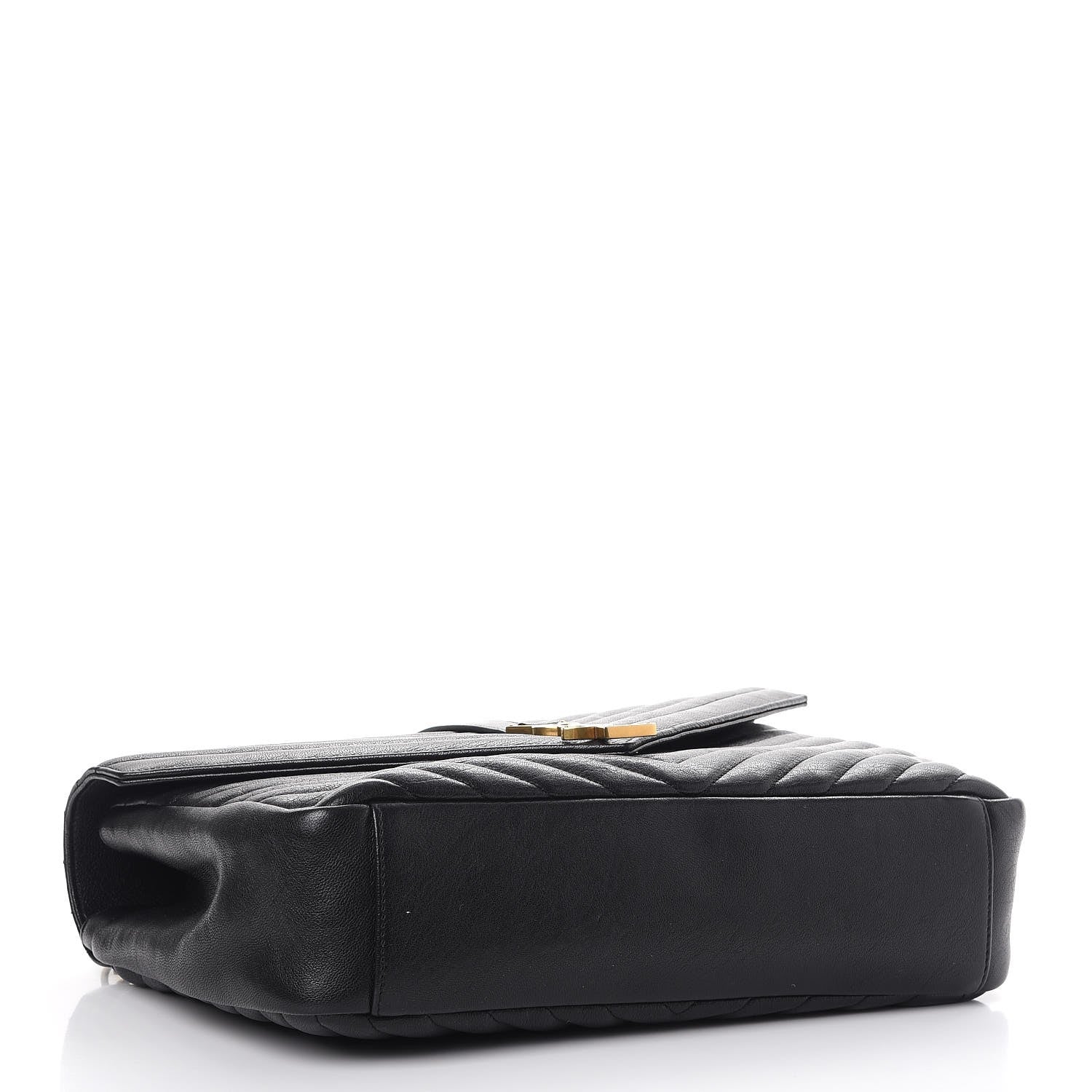 Saint Laurent Sheepskin Matelasse Chevron Monogram Large College Satchel Black 4 of 8
