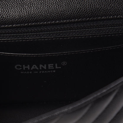 Chanel Caviar Chevron Quilted Mini Rectangular Flap Black 6 of 10
