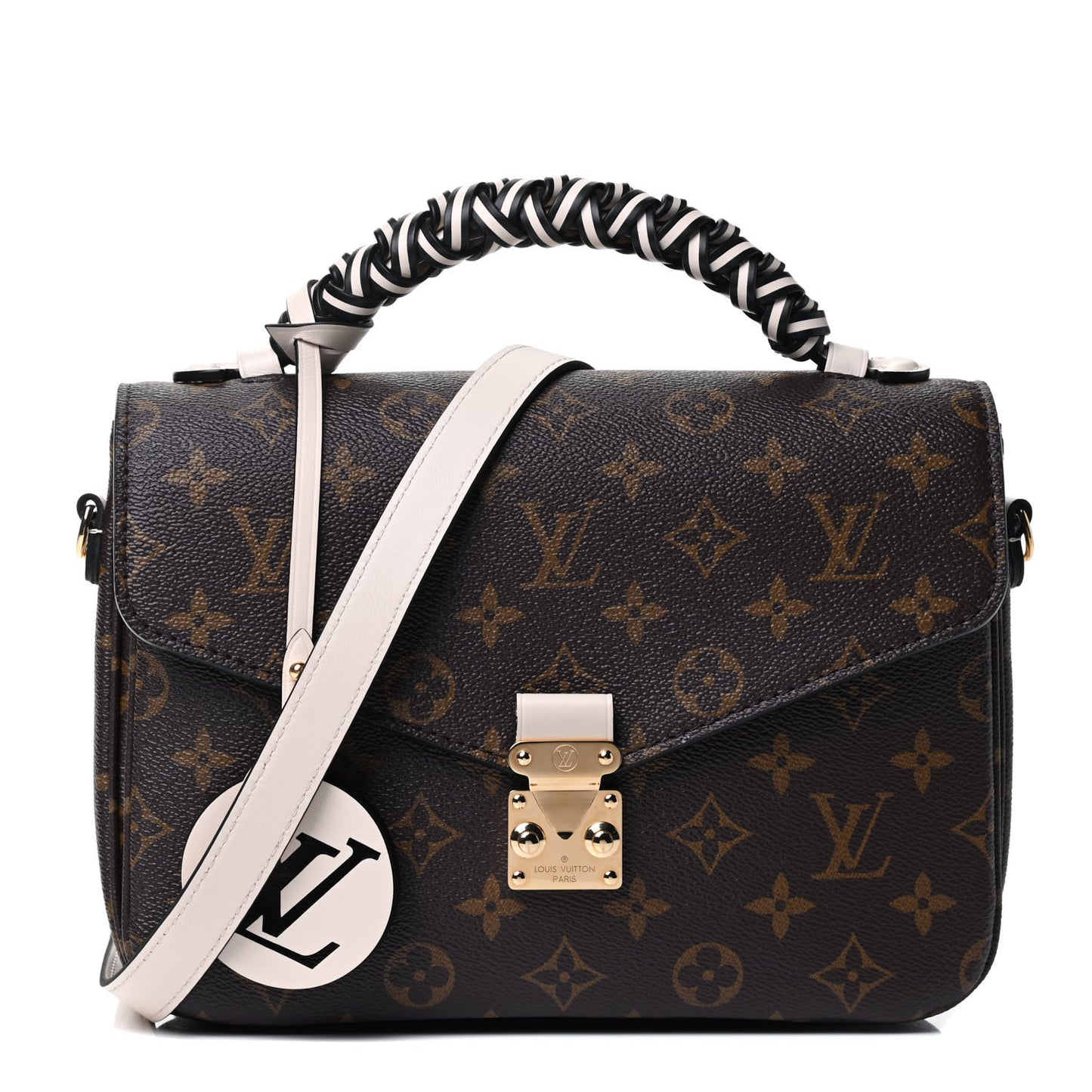 Monogram Braided Pochette Metis Creme Beige