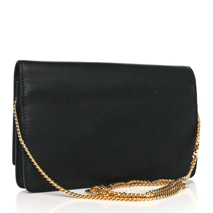 Fendi Vitello Flamingo Tube Wallet on Chain Black 3 of 9