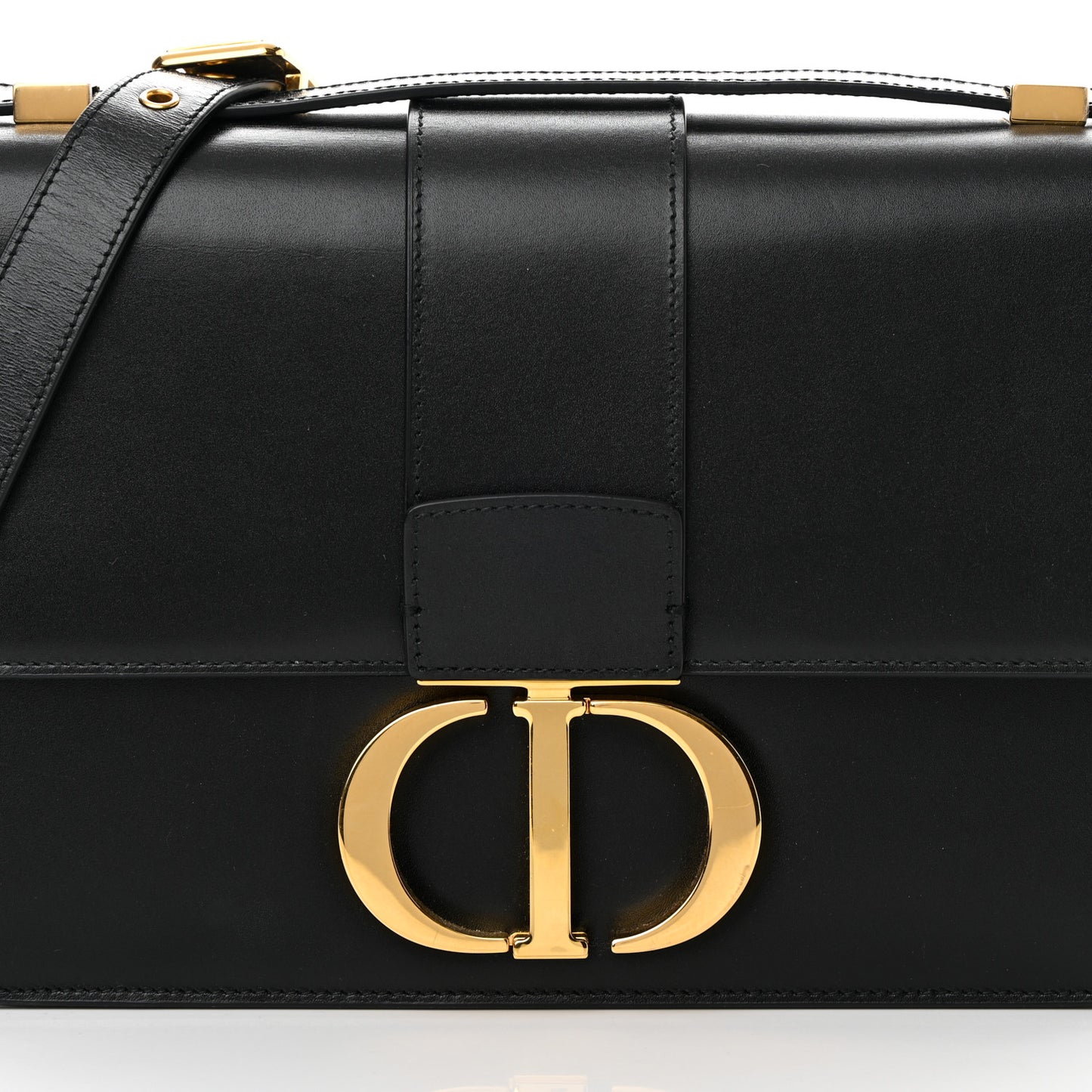 Smooth Calfskin 30 Montaigne Flap Bag Black