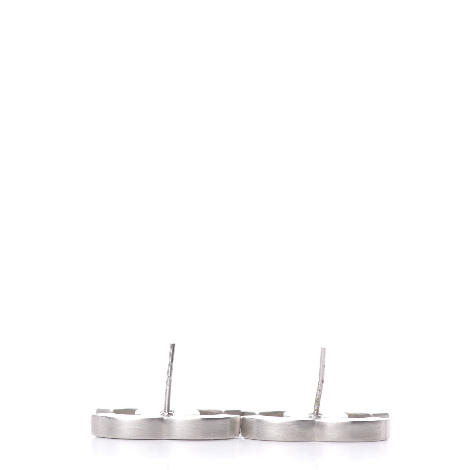 Chanel Lambskin CC Earrings Black Silver 5 of 7