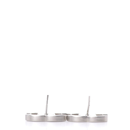 Chanel Lambskin CC Earrings Black Silver 5 of 7