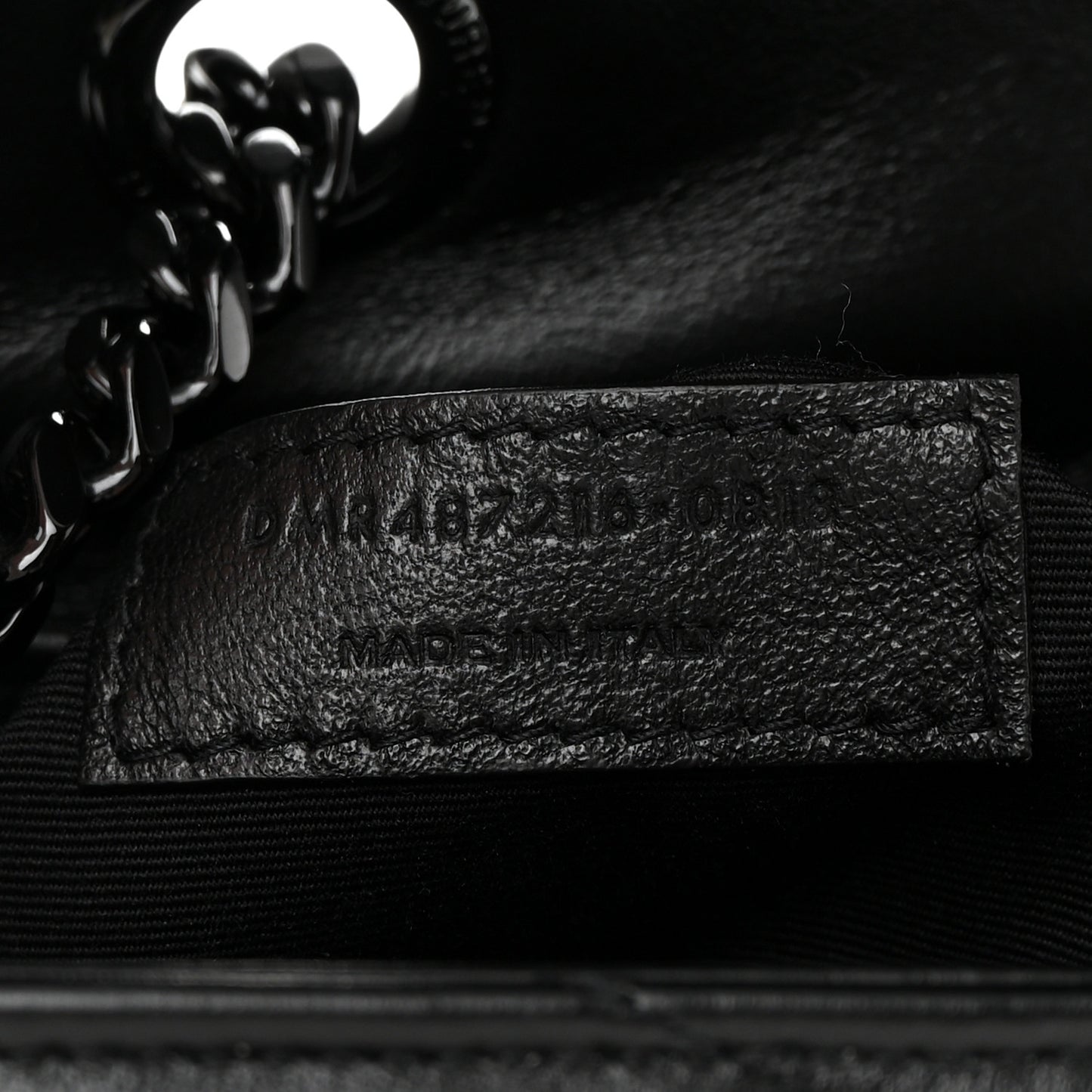 Calfskin Y Quilted Monogram Monochrome Medium Loulou Chain Satchel Black