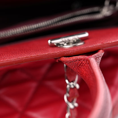 Chanel Calfskin Caviar Quilted Large Shopping Tote Red 13 of 16