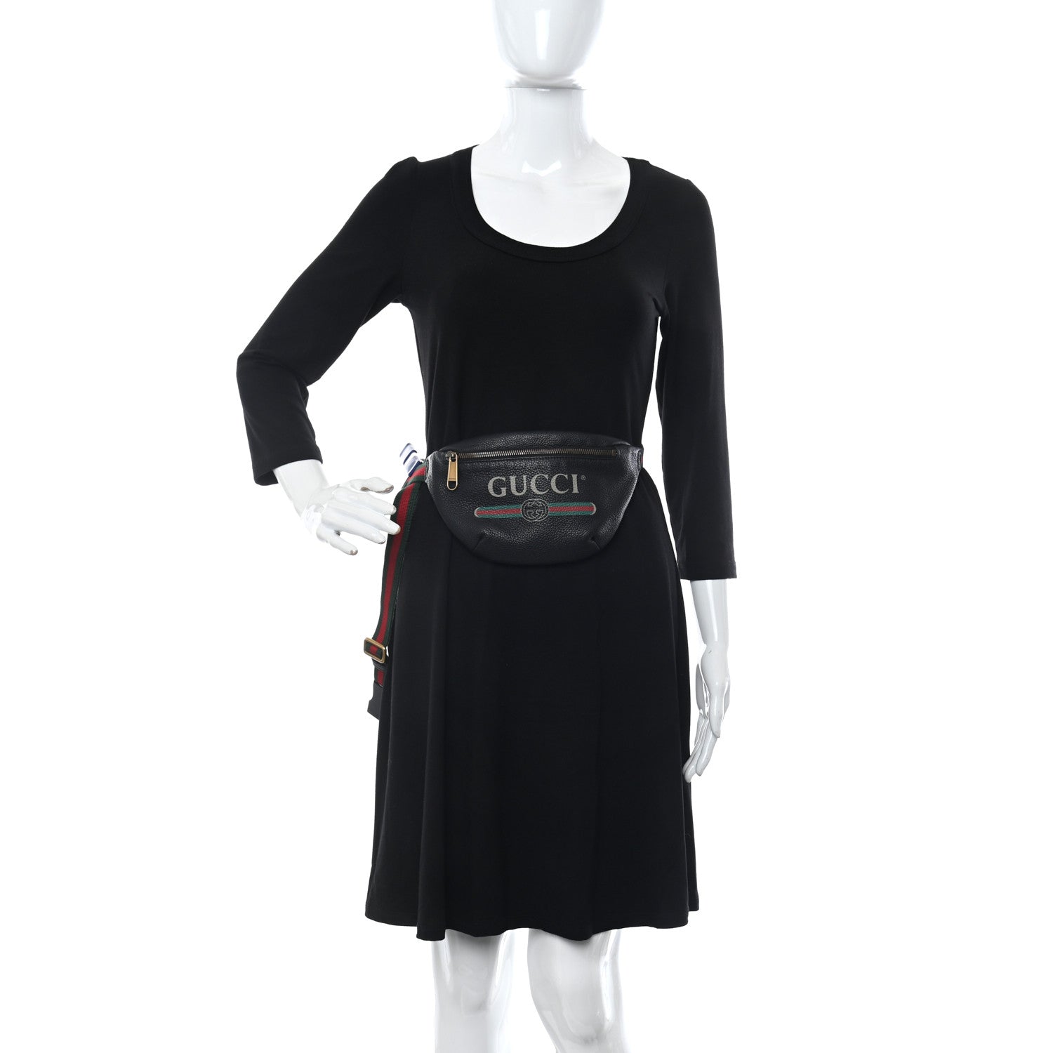 Gucci Grained Calfskin Small Logo Belt Bag Black 3 of 11