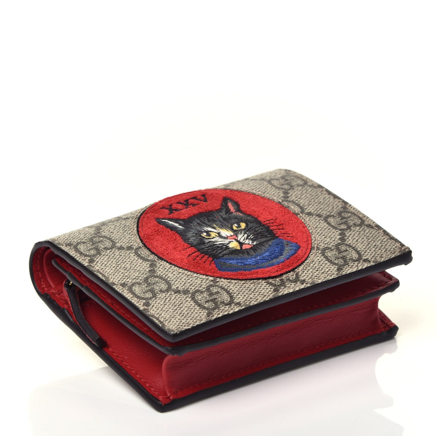 Soft GG Supreme Monogram Mystic Cat Card Case Wallet