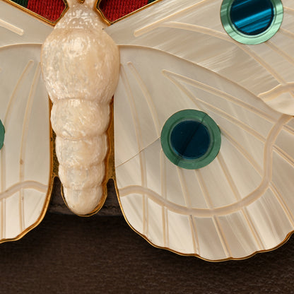 Gucci Calfskin Bamboo Web Falena Moth Top Handle Bag Brown 11 of 12