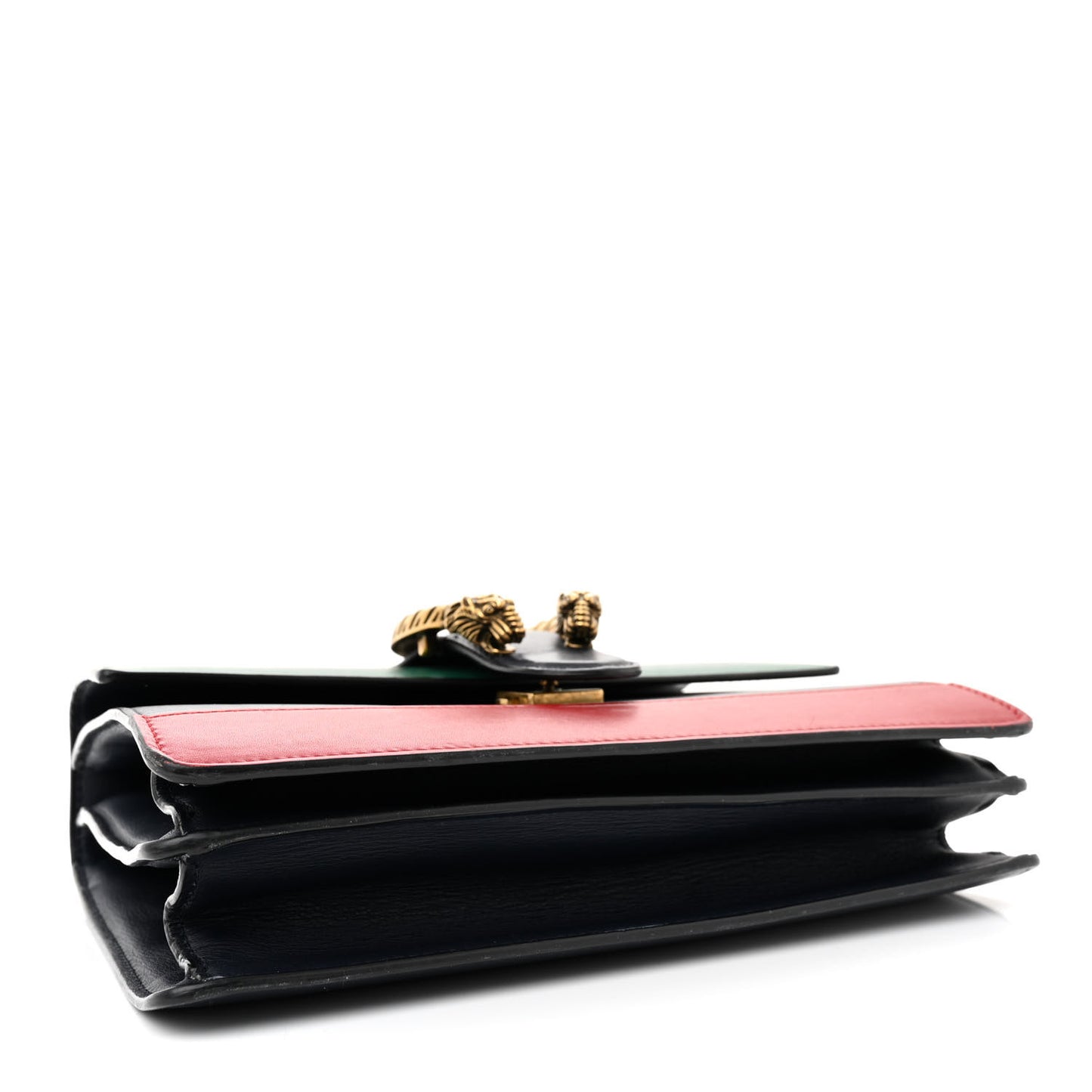 Moon Calfskin Bamboo Web Medium Dionysus Top Handle Bag Blue Emerald Hibiscus Red