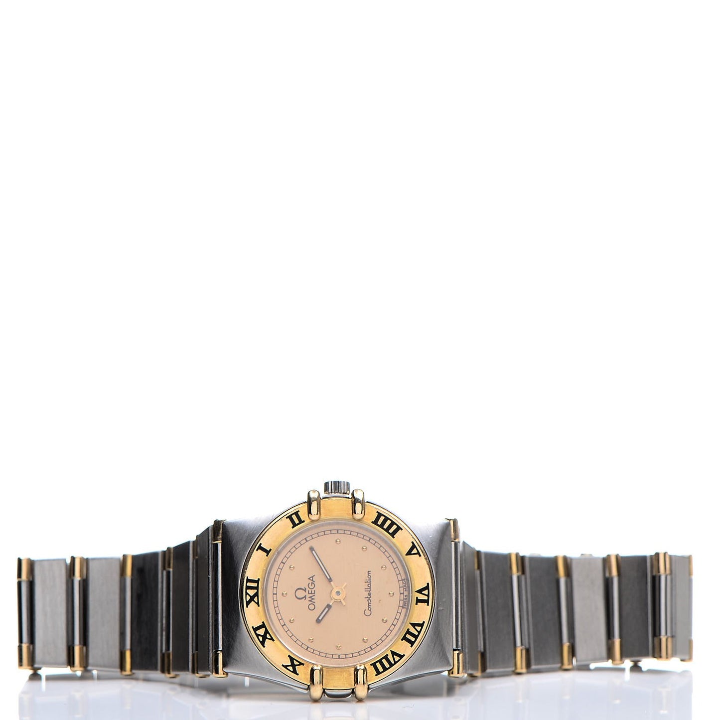 Stainless Steel 18K Yellow Gold 22mm Constellation Quartz Watch Champagne 795.1080