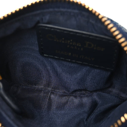 Christian Dior Denim Jacquard Oblique DiorTravel Myrte Zipped Key Case Blue 5 of 8