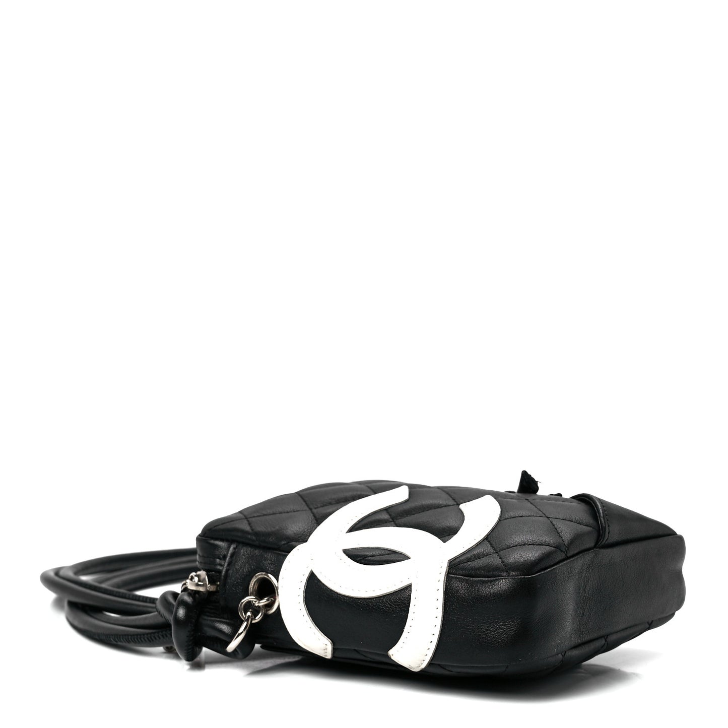 Calfskin Quilted Small Cambon Messenger Black White