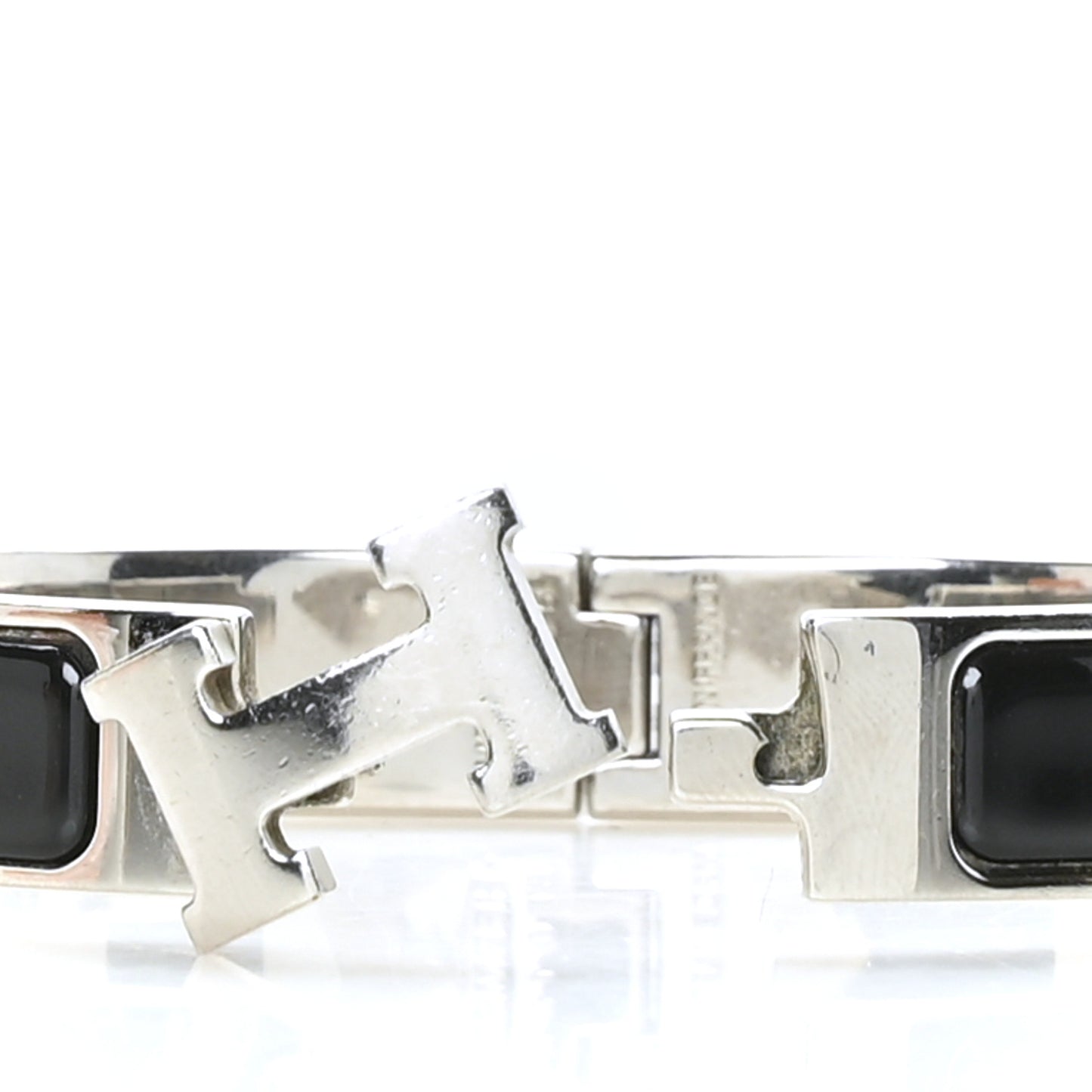 Enamel Narrow Clic Clac H Bracelet PM Black