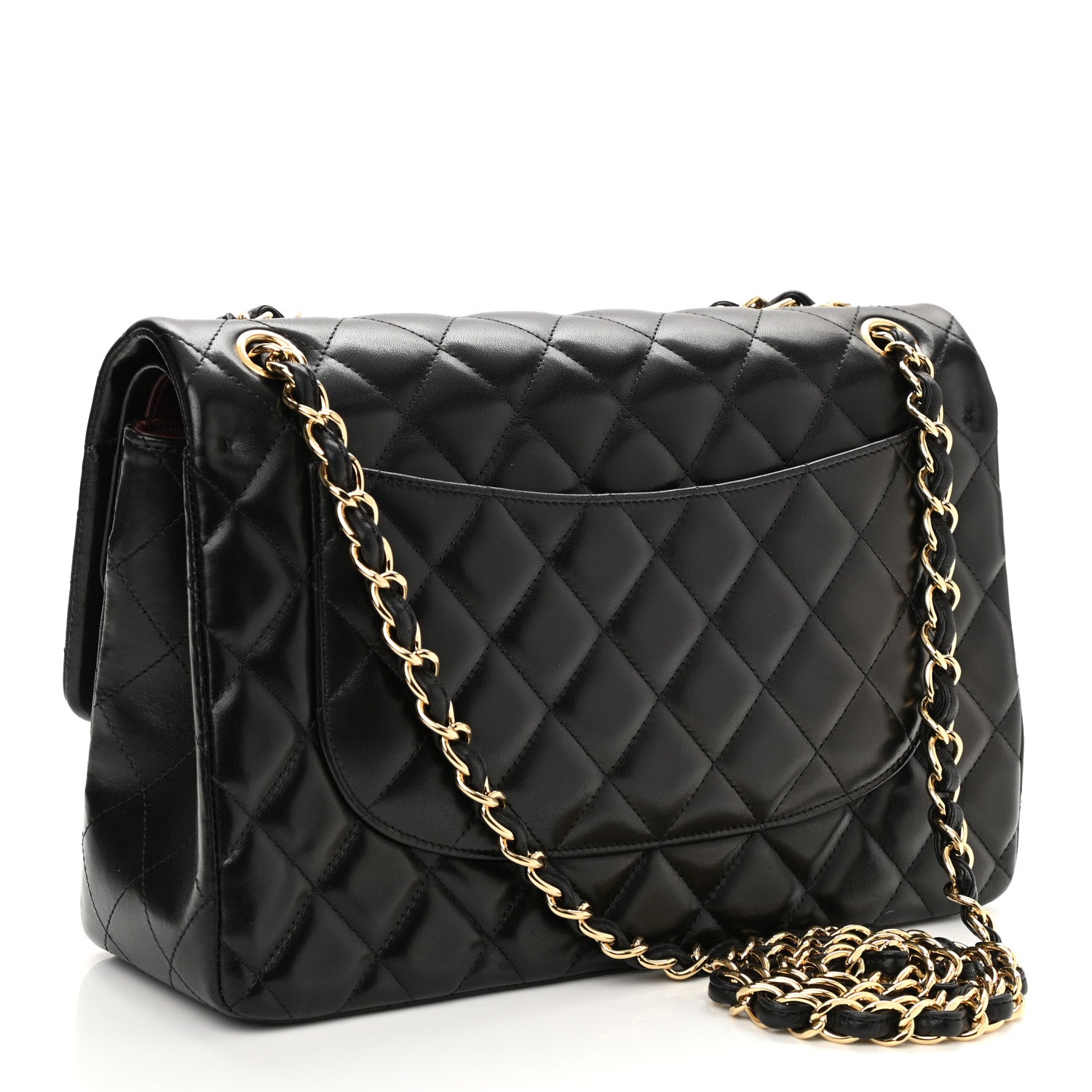 Chanel Lambskin Quilted Jumbo Double Flap Black 2 of 9
