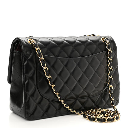 Chanel Lambskin Quilted Jumbo Double Flap Black 2 of 9