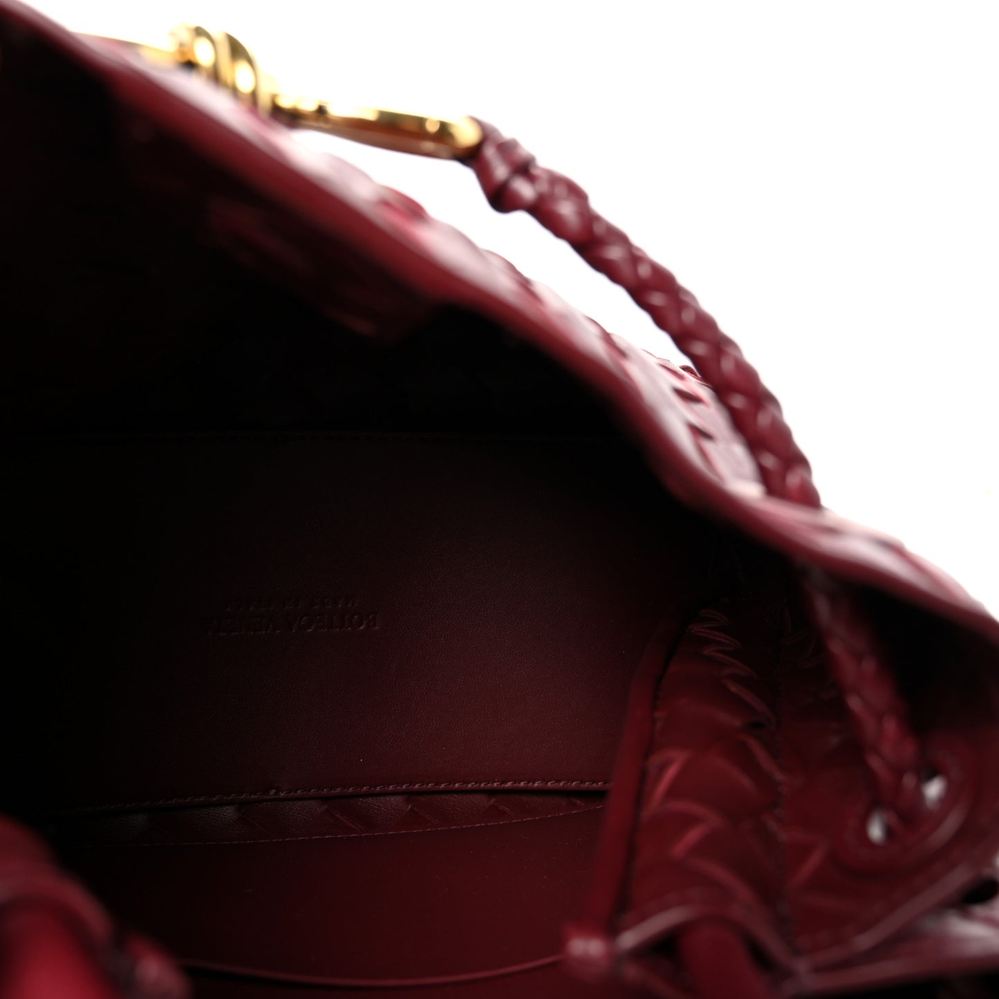Nappa Intrecciato Small Andiamo Shoulder Bag Barolo