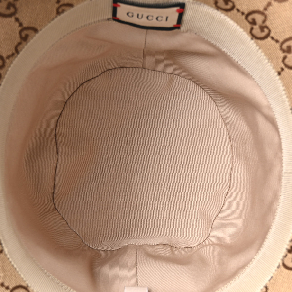 Monogram Textured Dollar Calfskin GG Jago Bucket Hat S Cacao Beige