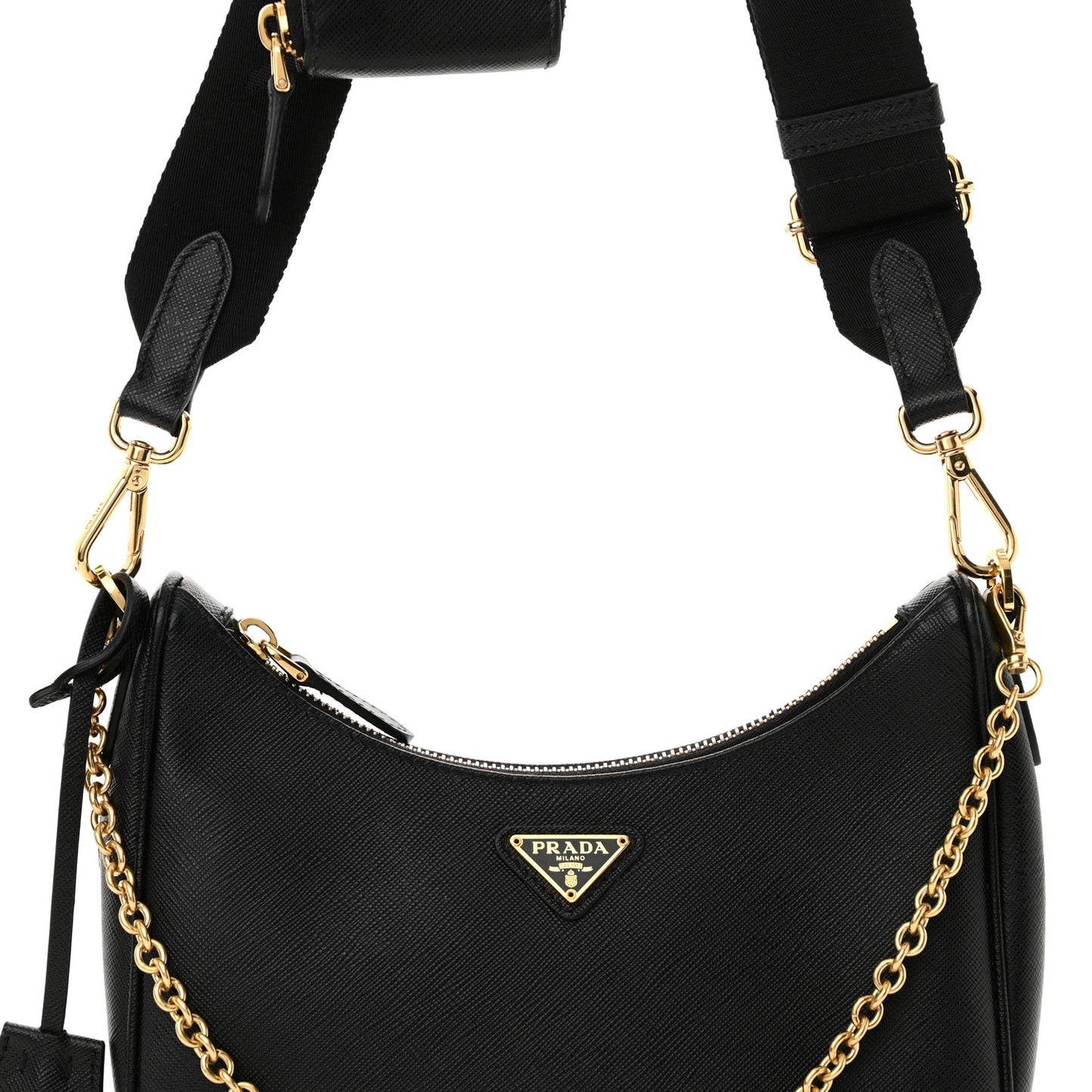 Saffiano Lux Re-Edition 2005 Shoulder Bag Black