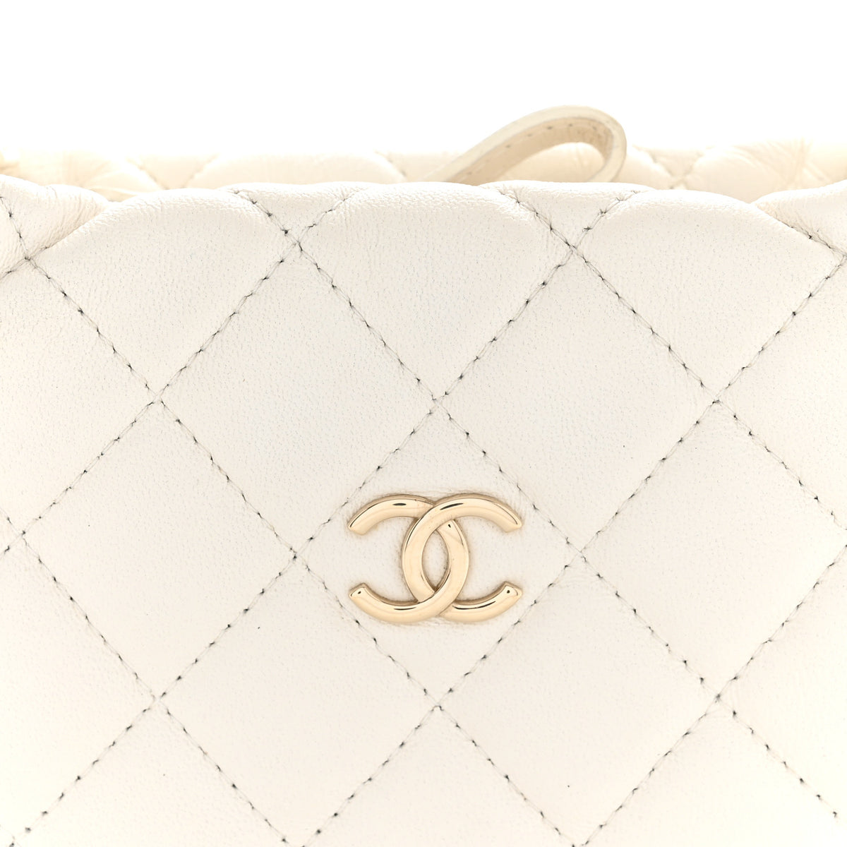 Chanel Lambskin Quilted Chain Around Pouch Hobo White 8 of 12