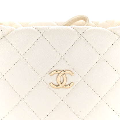 Chanel Lambskin Quilted Chain Around Pouch Hobo White 8 of 12